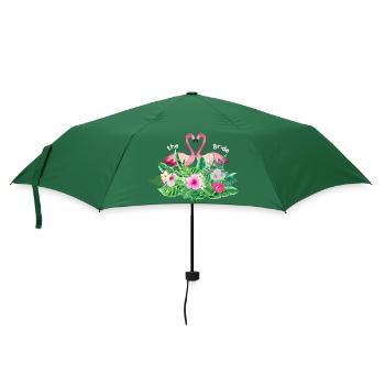 Der Flanschflamingo tropisch - Regenschirm (klein) - Flaschengrün - Vorne