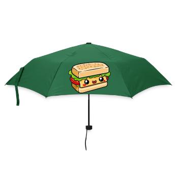 Sandwich mit Gesicht - Regenschirm (klein) - Flaschengrün - Vorne