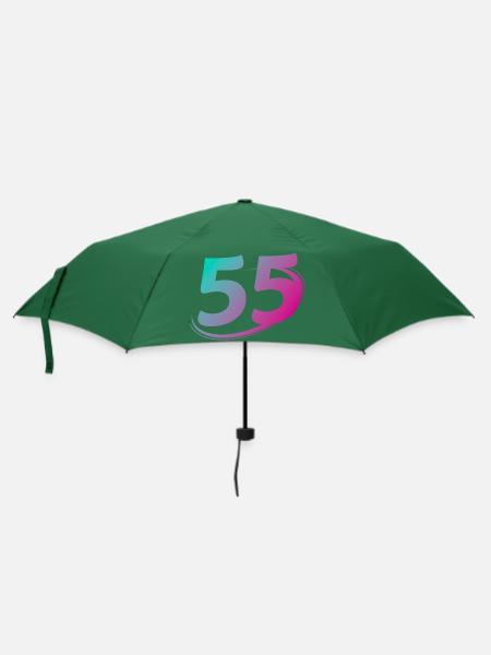 Nummer 55 mehrfarbig - Regenschirm (klein) - Flaschengrün