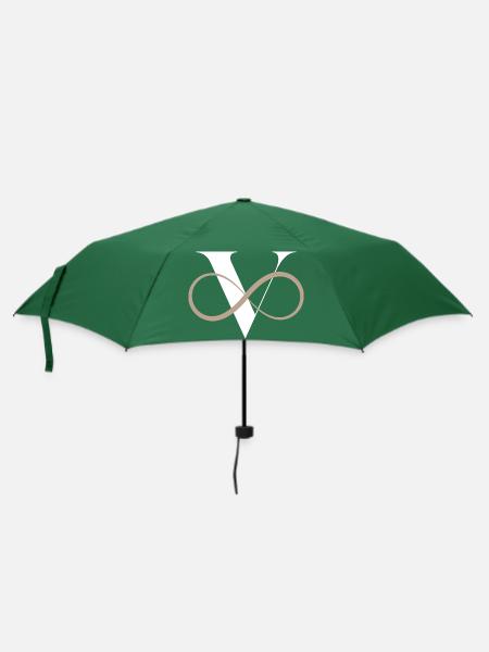 Unendlicher Buchstabe V - Regenschirm (klein) - Flaschengrün