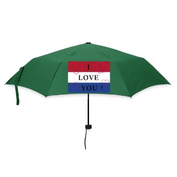 Holland / Niederlande / Pays-Bas Flagge / Drapeau - Regenschirm (klein) - Flaschengrün - Vorne