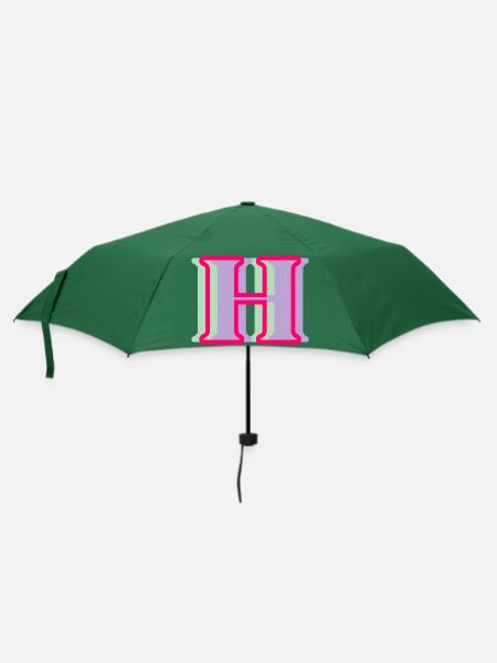 Mehrfarbiger Buchstabe h - Regenschirm (klein) - Flaschengrün