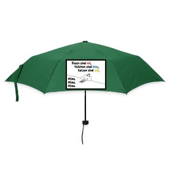 Rosen sind Rot, Veilchen sind blau, Katzen Lustig - Regenschirm (klein) - Flaschengrün - Vorne