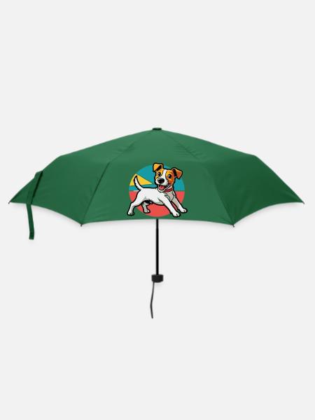 Jack Russel Terrier - Regenschirm (klein) - Flaschengrün