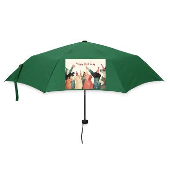 Happy Birthday dogs - Regenschirm (klein) - Flaschengrün - Vorne