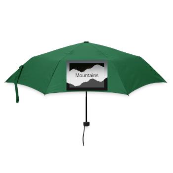Bergsilhouetten im Kontrast - Regenschirm (klein) - Flaschengrün - Vorne