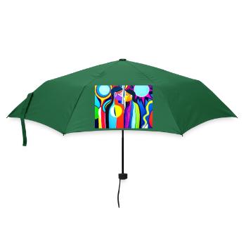Kulturelle Vielfalt abstrakt - Regenschirm (klein) - Flaschengrün - Vorne