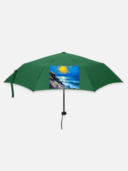 Mama am Strand 6 - Regenschirm (klein) - Flaschengrün