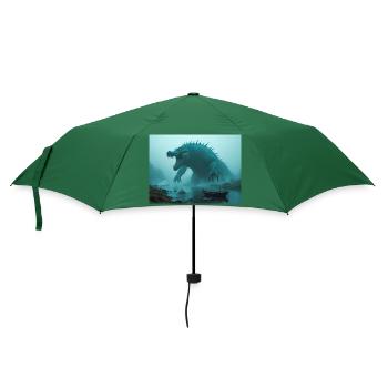 Afanc, keltisch-walisisches Seeungeheuer einer alten Legende - Regenschirm (klein) - Flaschengrün - Vorne