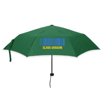 slava ukraini stand with ukraine free kiew barcode - Regenschirm (klein) - Flaschengrün - Vorne