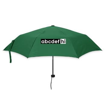 Abcdefghi Hallo Hallo Buchstaben Alphabet - Regenschirm (klein) - Flaschengrün - Vorne