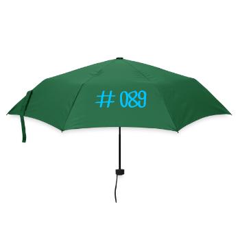 #089 - 089 Vorwahl München Telefon telefonieren - Regenschirm (klein) - Flaschengrün - Vorne