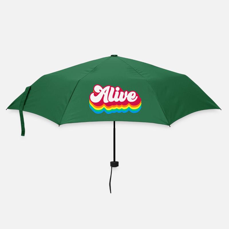 Alive - Rétro Rainbow 70s - Parapluie standard - vert bouteille