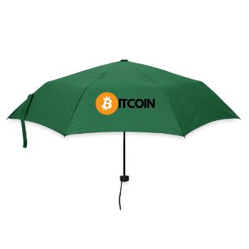 Krypto BITCOIN 1 - Regenschirm (klein) - Flaschengrün - Vorne