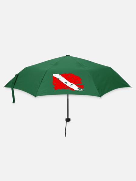 Abgenutzte Tauchflagge - Regenschirm (klein) - Flaschengrün