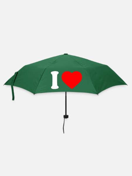 I love - Regenschirm (klein) - Flaschengrün