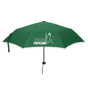 TEAM Papillon Hunde Hund Wilsigns - Regenschirm (klein) - Flaschengrün - Vorne