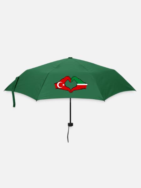 Türkei Tatarstan Flagge Hände Herzform - Regenschirm (klein) - Flaschengrün