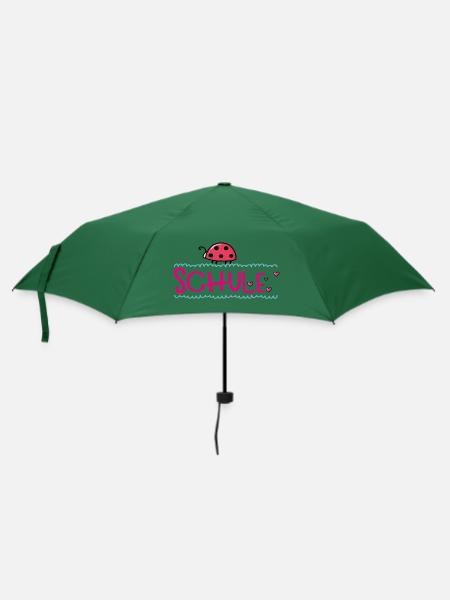 Schule mit Glück - Regenschirm (klein) - Flaschengrün