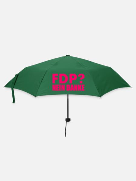 Fdp nein danke - Regenschirm (klein) - Flaschengrün