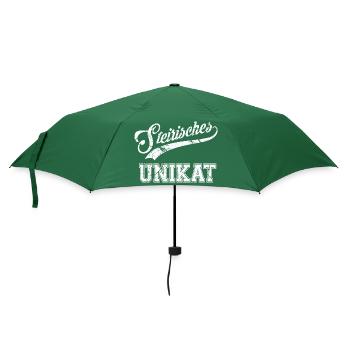 Steirisches Unikat – Stolz auf die Heimat - Regenschirm (klein) - Flaschengrün - Vorne