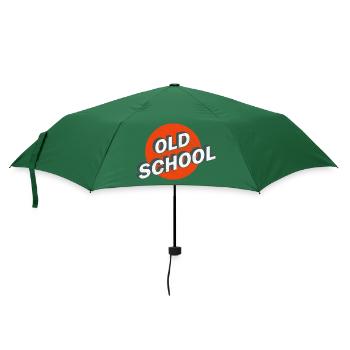 Old School Vintage Logo - Regenschirm (klein) - Flaschengrün - Vorne