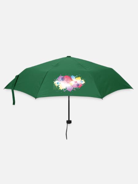 Farbverlauf Klecks Farbspritzer Kunst Geschenk - Regenschirm (klein) - Flaschengrün