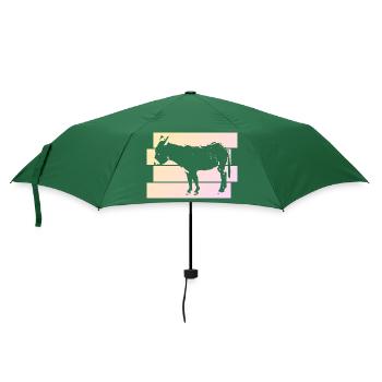 Niedlicher Zwergesel Eselfreund Geschenk - Regenschirm (klein) - Flaschengrün - Vorne