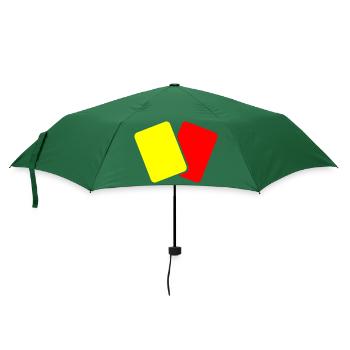 Rote & gelbe Karte Fußball - Regenschirm (klein) - Flaschengrün - Vorne
