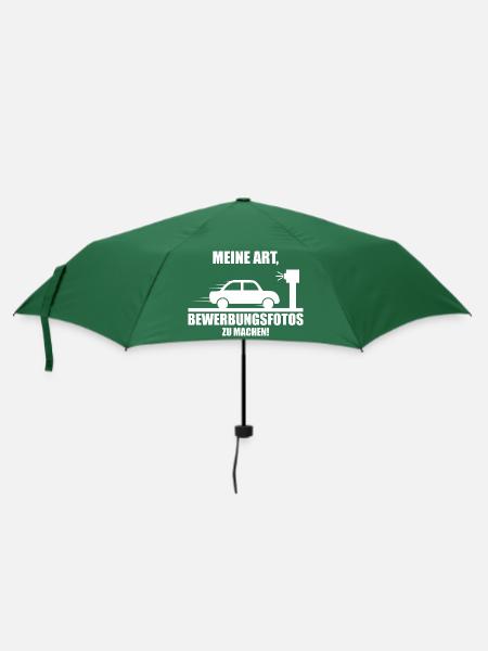 Lustiger Blitzer Spruch - Regenschirm (klein) - Flaschengrün