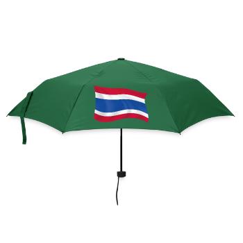 Thailand Thai Flagge Patriot Geschenk Heimat Staat - Regenschirm (klein) - Flaschengrün - Vorne