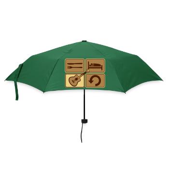 Täglich wiederholen Gitarre spielen - Regenschirm (klein) - Flaschengrün - Vorne