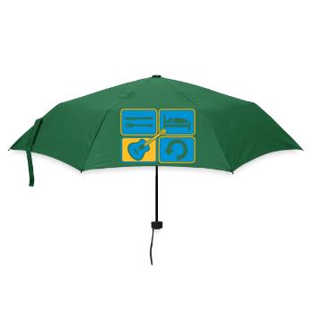Gitarre spielen täglich wiederholen - Regenschirm (klein) - Flaschengrün - Vorne