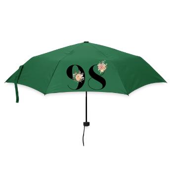 Blumen zum 98-jährigen Jubiläum (Geschenk von 98 Jahren) - Regenschirm (klein) - Flaschengrün - Vorne