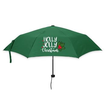 Holly Jolly Weihnachten - Regenschirm (klein) - Flaschengrün - Vorne