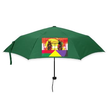Industriekultur des Ruhrgebiets, Stahlwerk - Regenschirm (klein) - Flaschengrün - Vorne