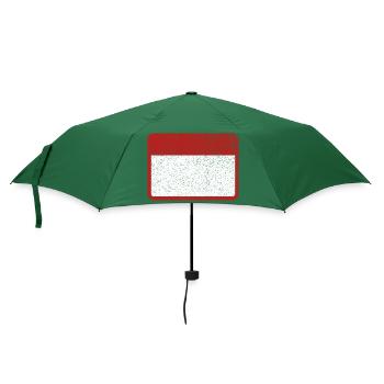 Schild Namensschild Blechschild Warnung Achtung - Regenschirm (klein) - Flaschengrün - Vorne