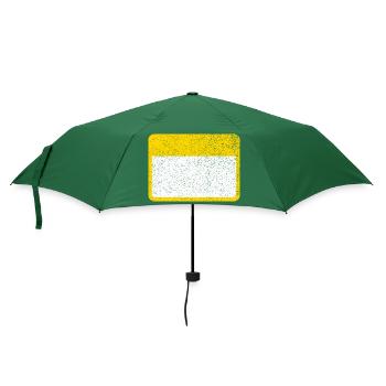 Warnung Schild Namensschild Achtungsschild Gelb - Regenschirm (klein) - Flaschengrün - Vorne