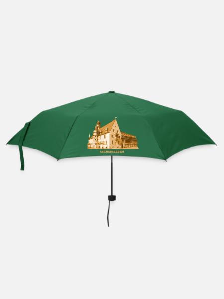 Aschersleben Rathaus Harz Sachsen-Anhalt Salzland - Regenschirm (klein) - Flaschengrün