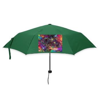 Psychedelische Musik - Regenschirm (klein) - Flaschengrün - Vorne