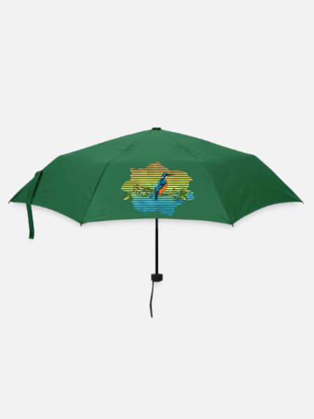 Bunter Vogel - Regenschirm (klein) - Flaschengrün