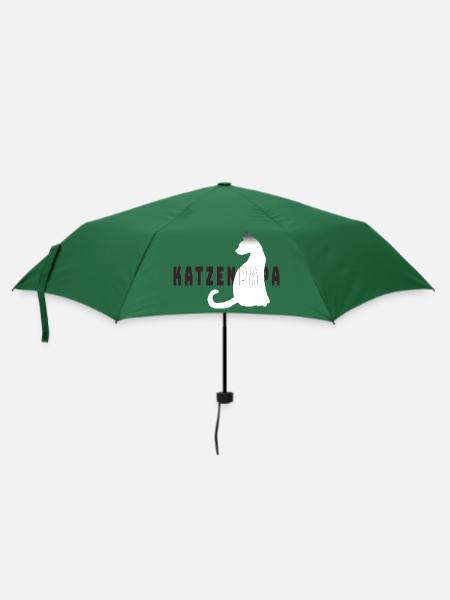 Katzenpapa - Regenschirm (klein) - Flaschengrün