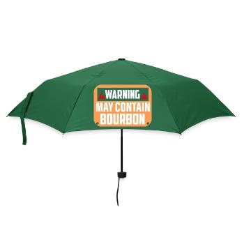 Warning May Contain Bourbon Whiskey Drinking - Regenschirm (klein) - Flaschengrün - Vorne
