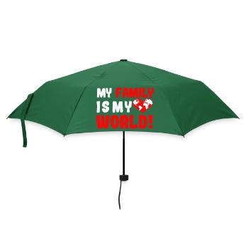 My Family is my world - Regenschirm (klein) - Flaschengrün - Vorne