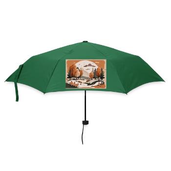 Fließender Fluss (Herbstkollektion #3) - Regenschirm (klein) - Flaschengrün - Vorne