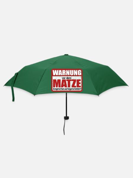 Matze Name Lustiges Warnschild - Regenschirm (klein) - Flaschengrün