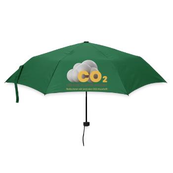 CO2 senken: Weg zu einer sauberen Zukunft - Regenschirm (klein) - Flaschengrün - Vorne