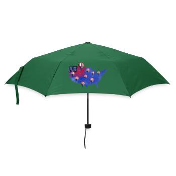Amerika Heißluftballon Flagge - Regenschirm (klein) - Flaschengrün - Vorne