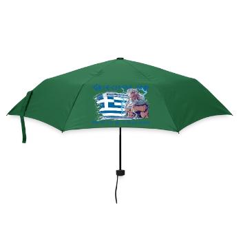 Griechenland wo Zeus und ich Urlaub machen - Regenschirm (klein) - Flaschengrün - Vorne