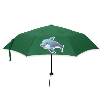 Delfin niedlich - Regenschirm (klein) - Flaschengrün - Vorne